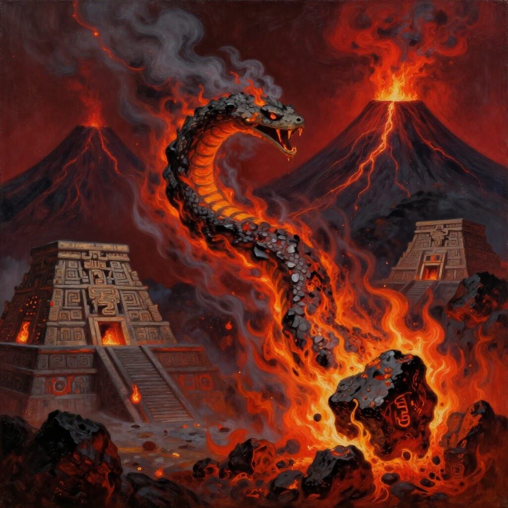 Fiery Serpent God Pierces Mesoamerican Cosmos