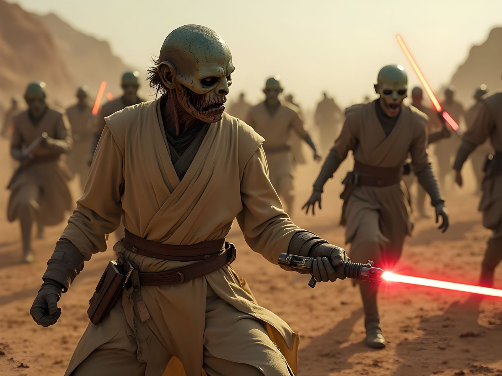 Luke Skywalker's Zombie Jawa Battle on Tatooine