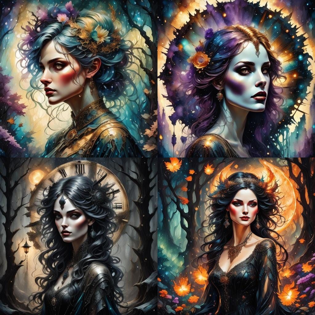 Ethereal Midnight Run in Alcohol Ink and Oil