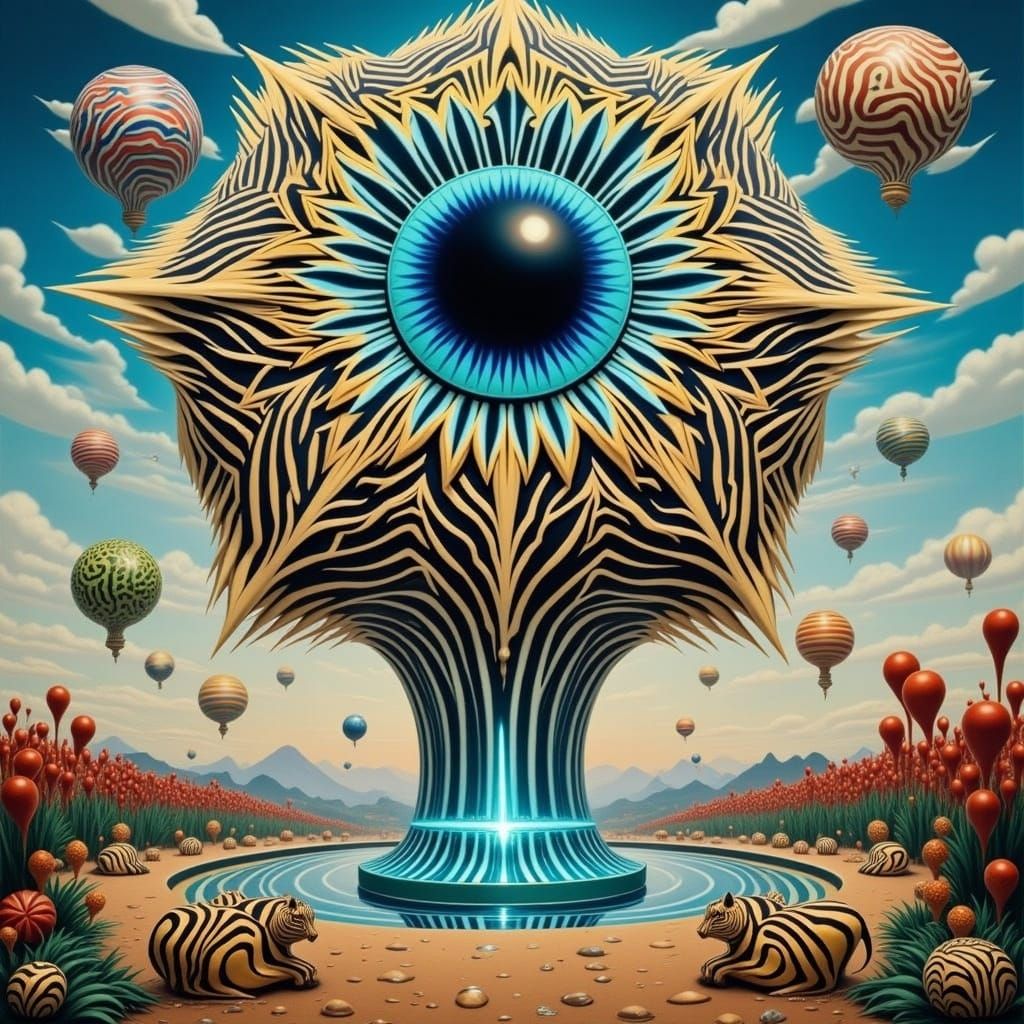 Striped Planet Garden in Zebrpunk Style