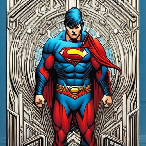 Superman Logo in Comic Book Art Style