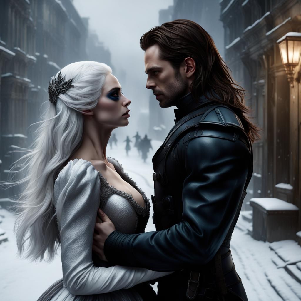 Winter Soldier and White Swan Masquerade Kiss