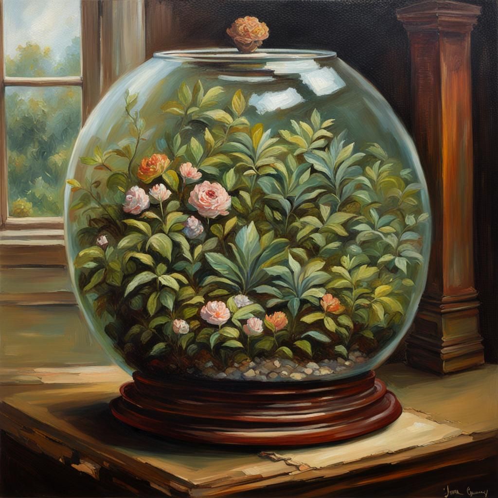 Victorian Terrarium: Oil Painting by Gurney