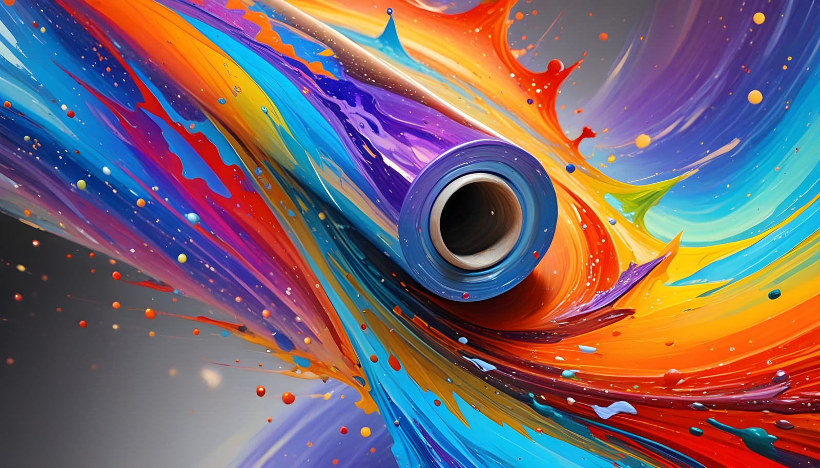 Sleek Spacecraft in Iridescent Vortex