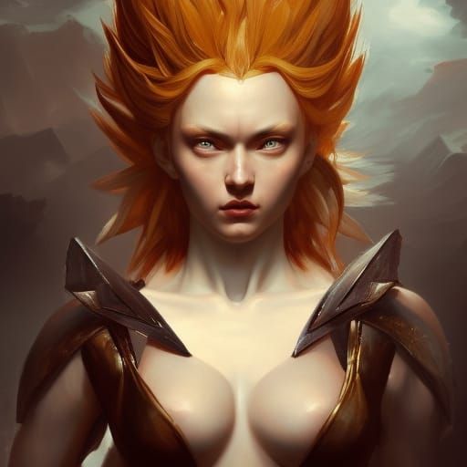 Russian Female Super Saiyan in Caravaggio Style