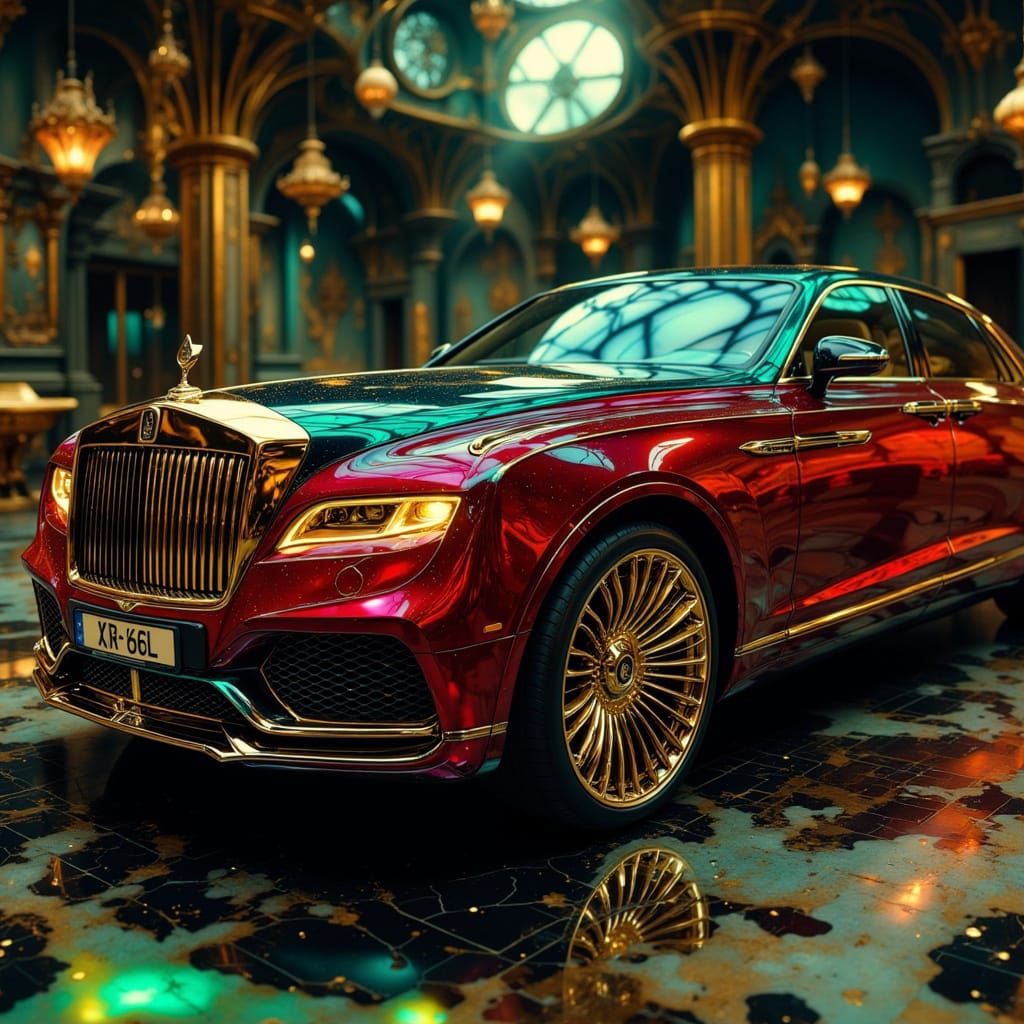 Ruby Red Maybach Limousine in Hyperkraximalismus Style