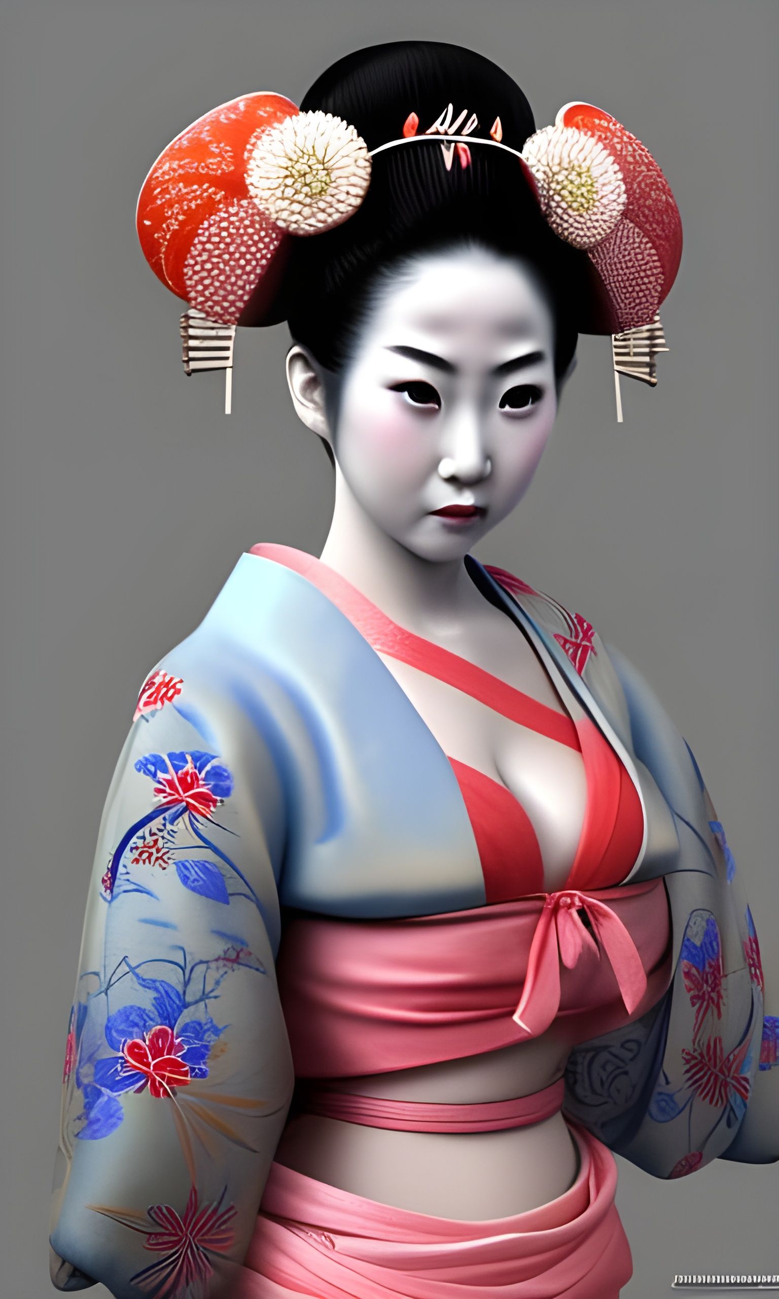 Geisha preparing to start her day