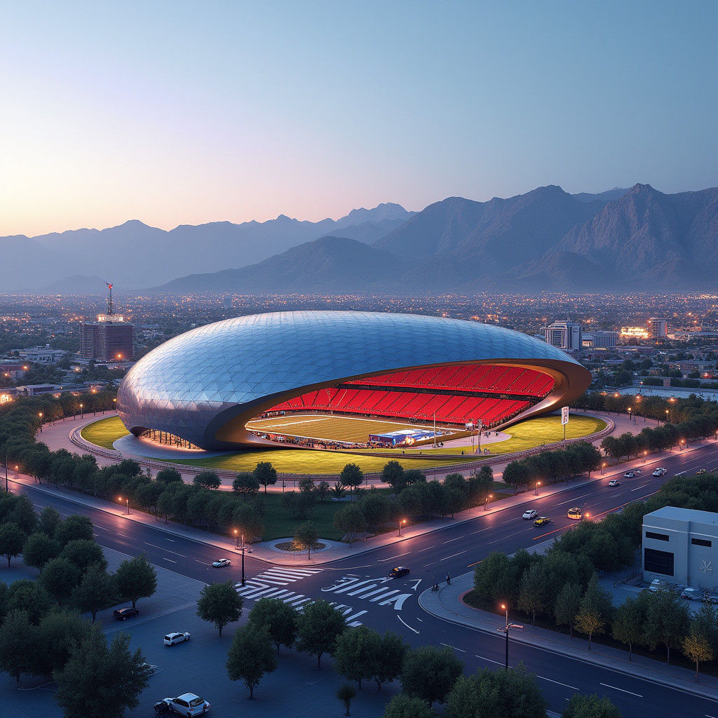 Futuristic Delta Dome Stadium in Salt Lake City