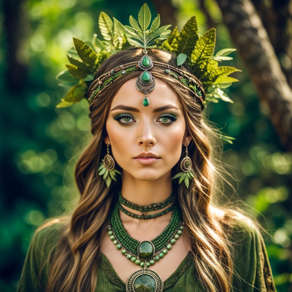 Epidote Goddess of Energy Enhancement as Digital Gouache