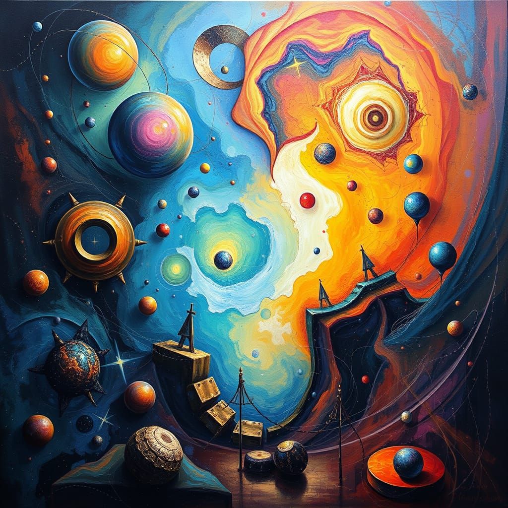 Surreal Harmony in Vibrant Cosmic Colors