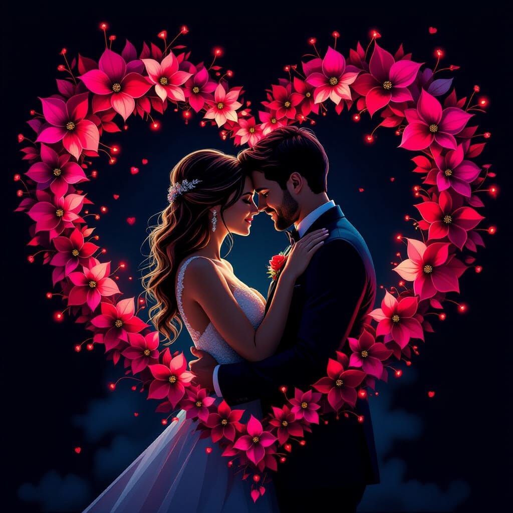 More about Heart of Love A striking digital illustration fea...