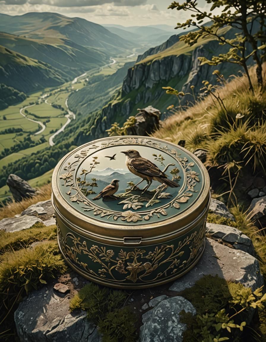 Stylized 19th Century Powder Box, Cinematic Still