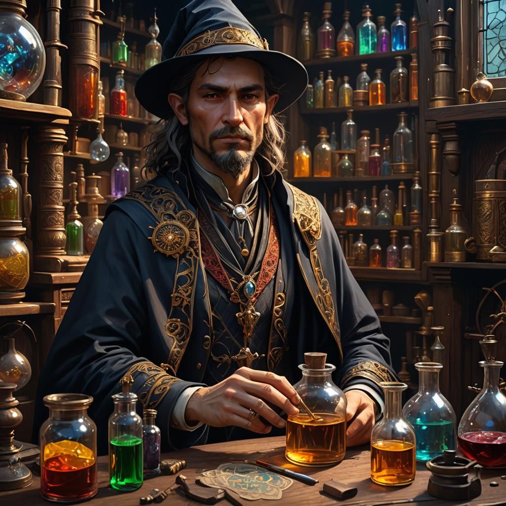 Apprentice Wizard's Alchemical Laboratory: Dark Fantasy Conc...