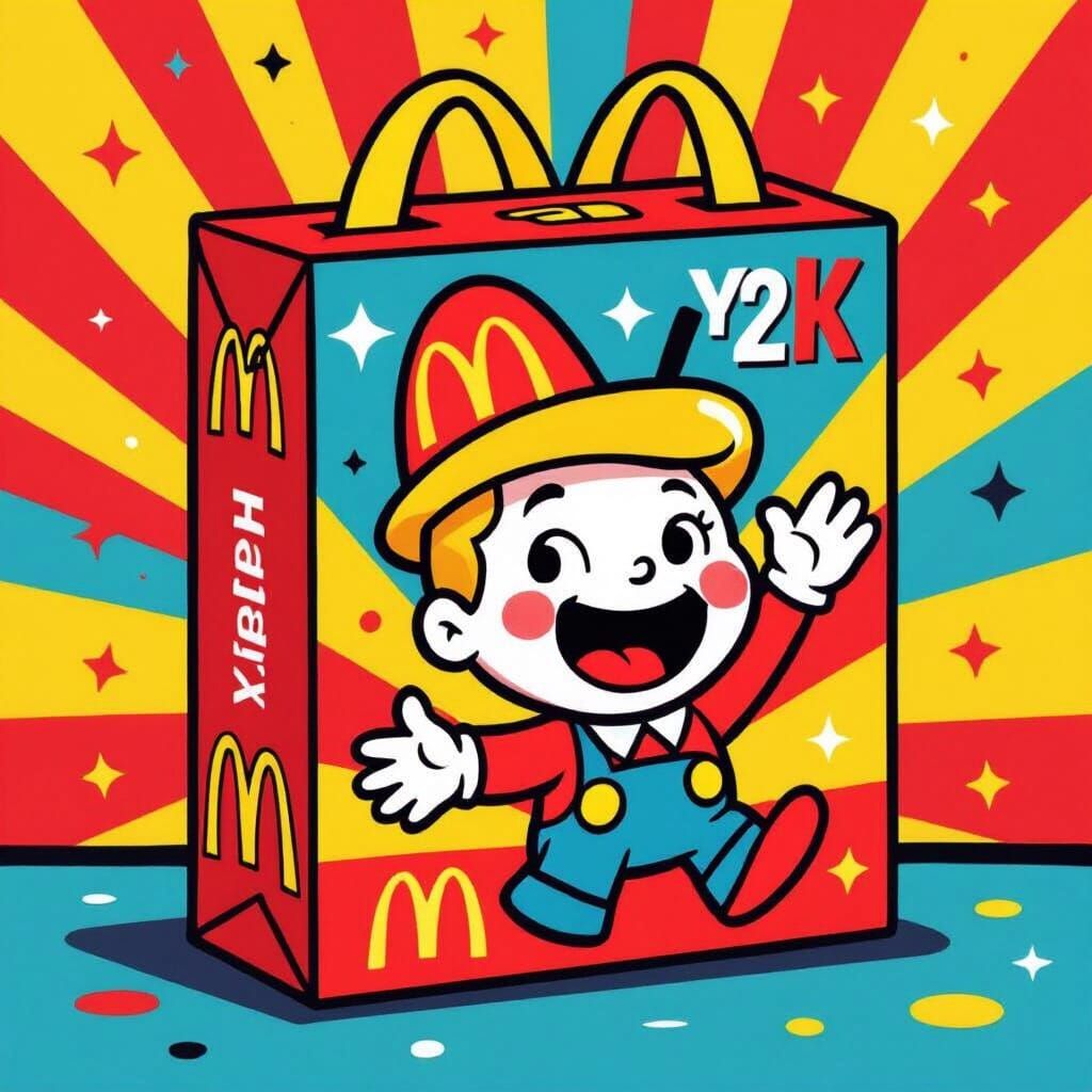 Y2K McDonald's Happy Meal Vector Art