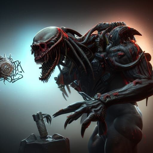 Intricate Galactic Mayhem in Hyperreal 3D Rendering