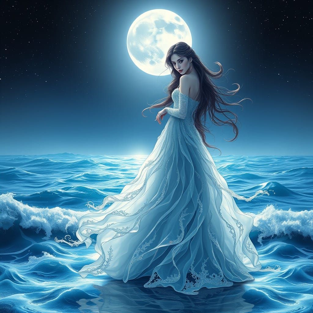 Goddess of the Tides in Ethereal Splendor