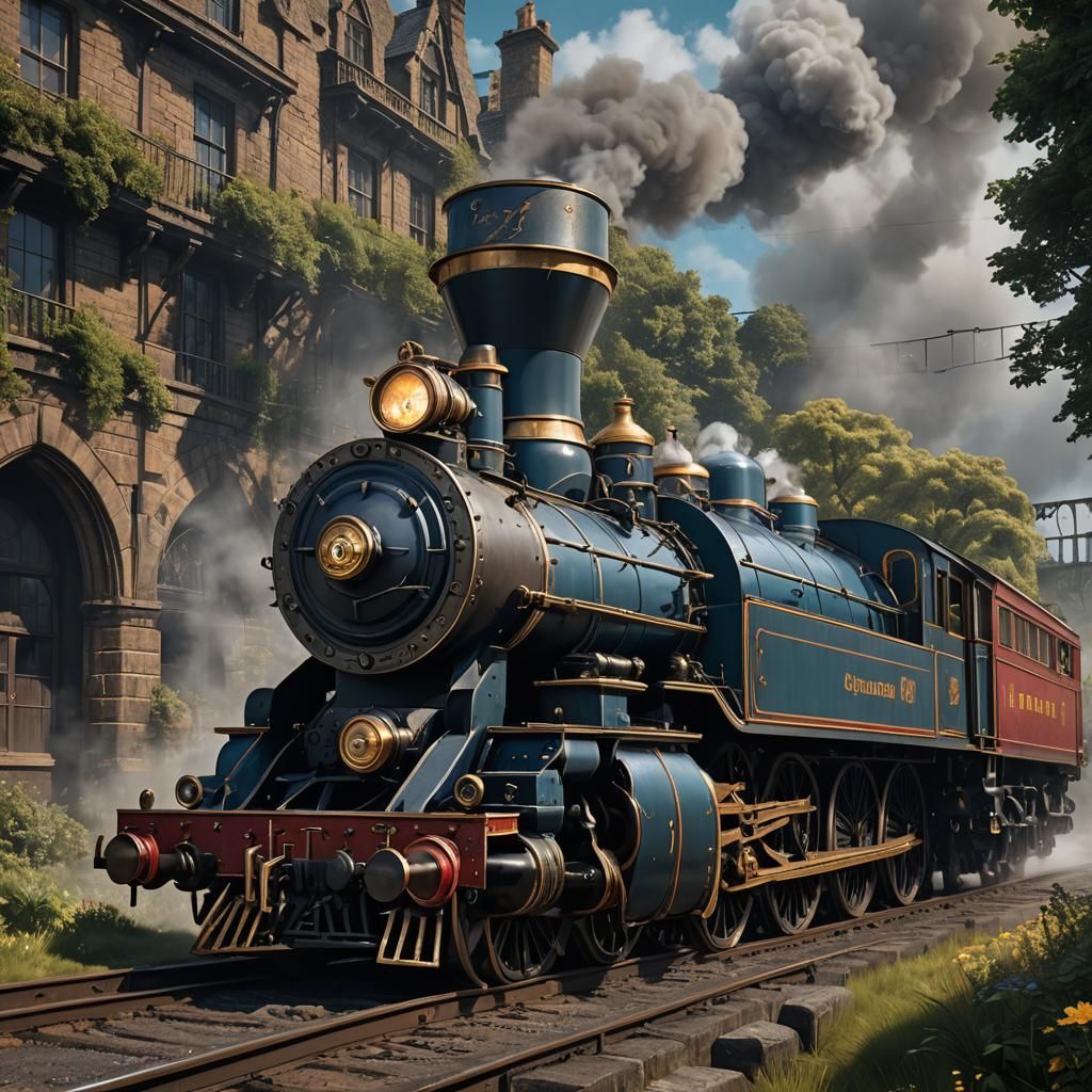 George Stephenson's Rocket Locomotive: Detailed Matte Painti...