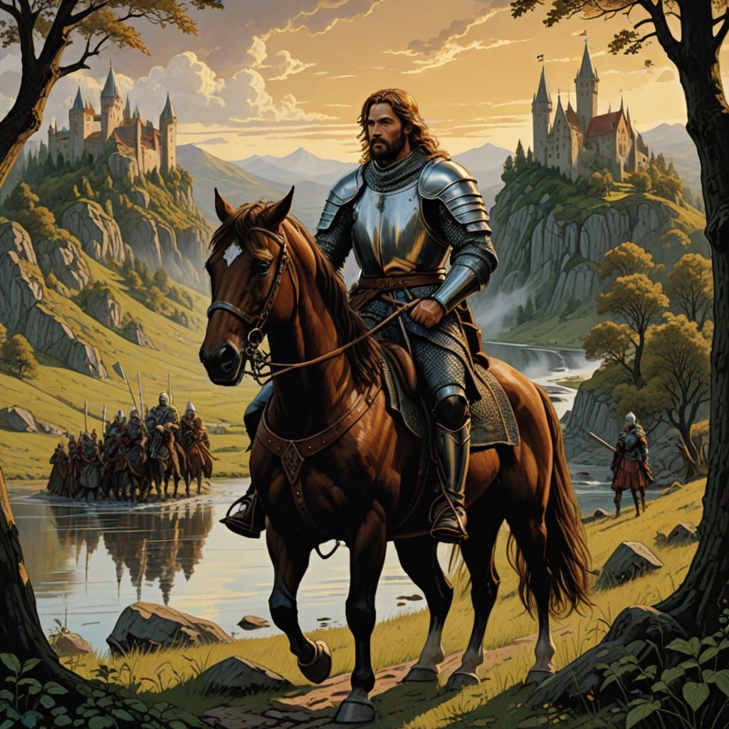 Heroic Fantasy Scene in Detailed Style