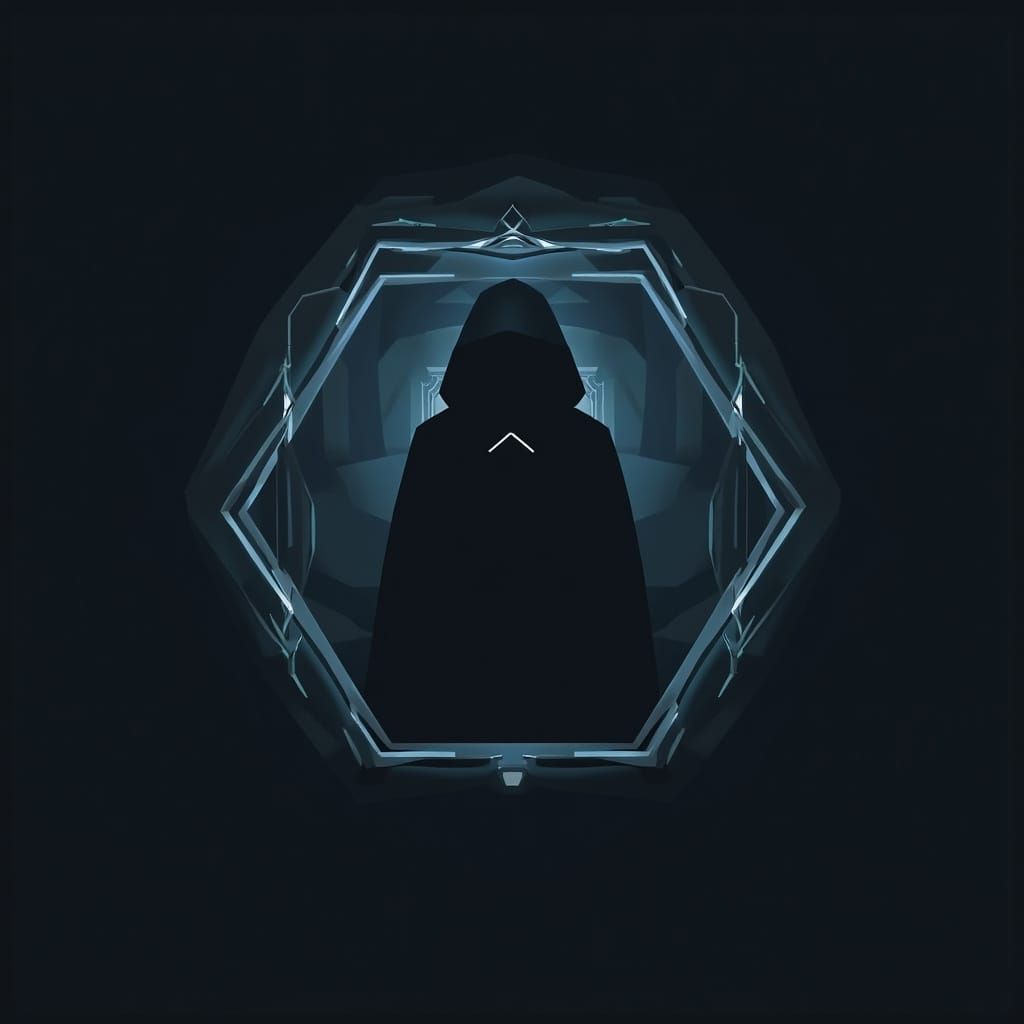 HexaMonk Silhouette in Cyberpunk Style