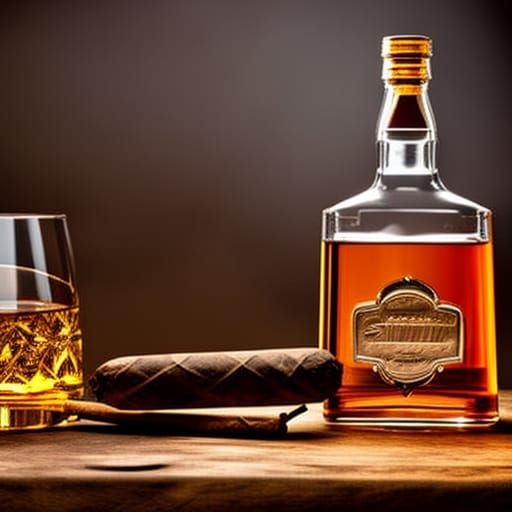 Moody Still Life: Guitar, Whiskey, and Cigar