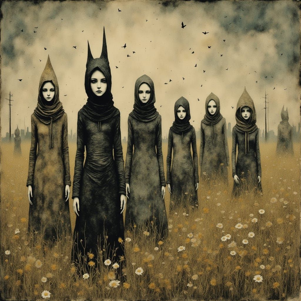 Mythological Goddess in Epic Battle, Gothic Art Style