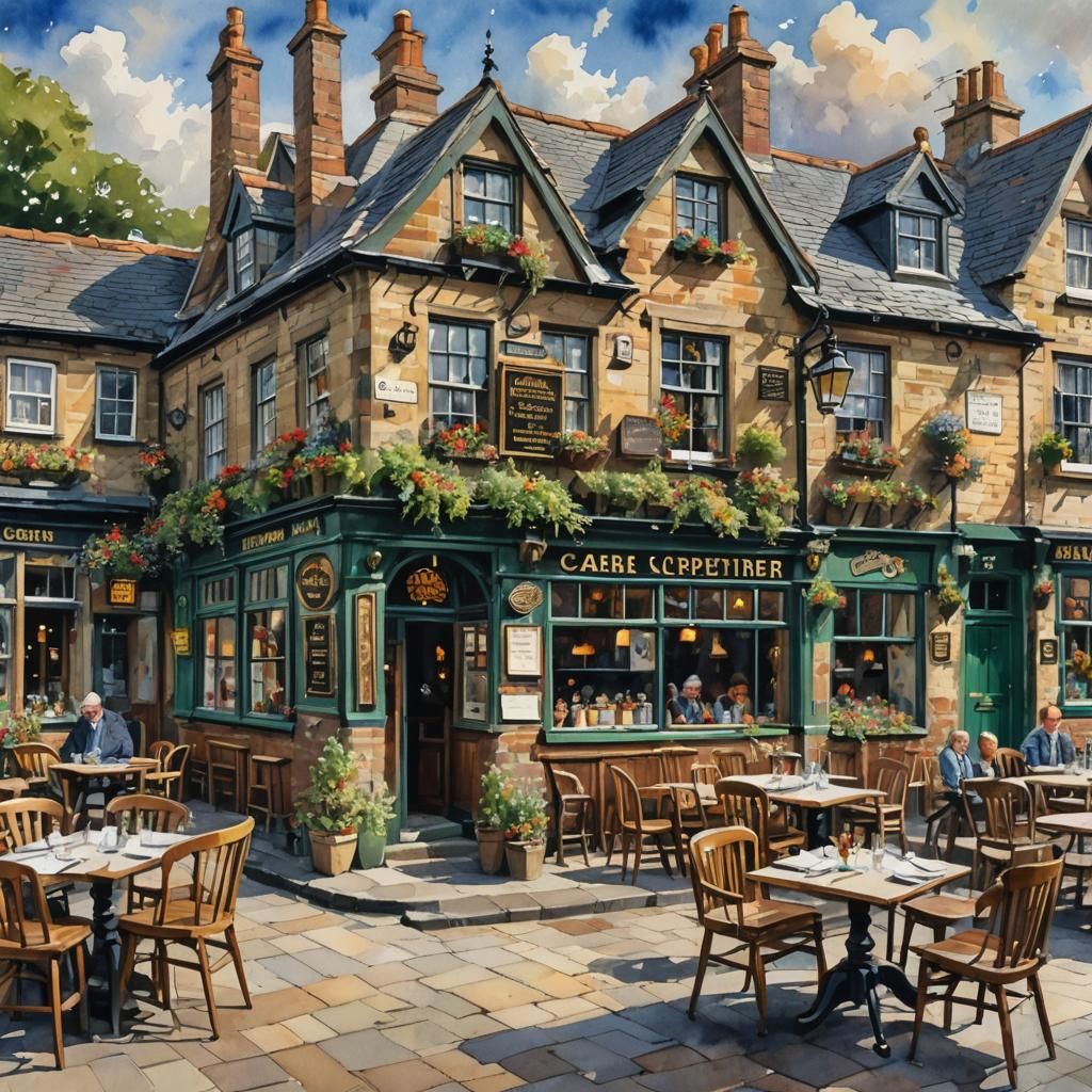 Carpenter's Arms: Gouache Impressionist Yorkshire Restaurant