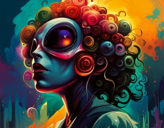 Alien day, trippy art