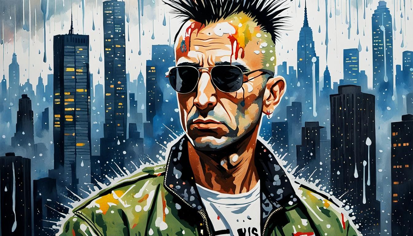 Pop Art Portrait: Travis Bickle in New York City