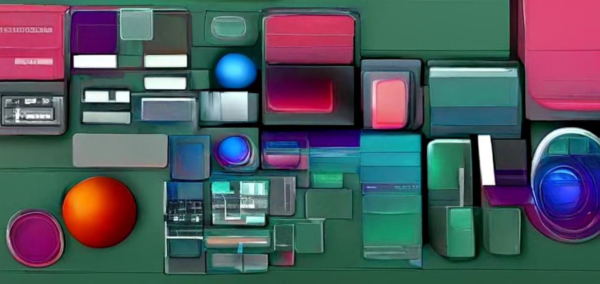 DJ Deck Design Kit with Geometric Neon Elements