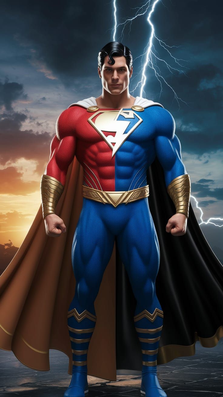 Fusion Hero in Comic Book Realism Style