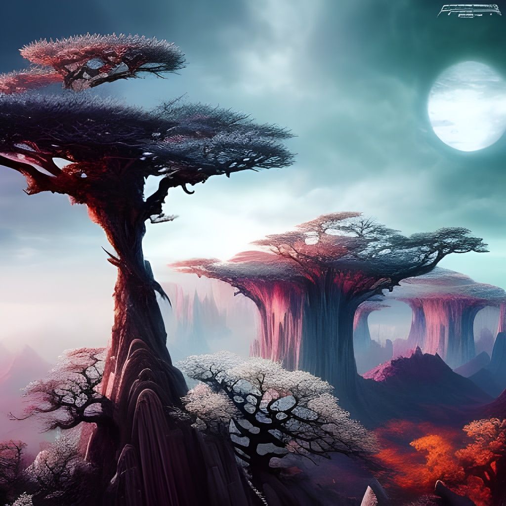 Epic Fantastical Landscape on Alien Planet