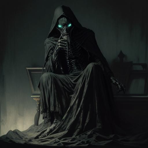 Sinister Shadow Figure Lurking on Bed