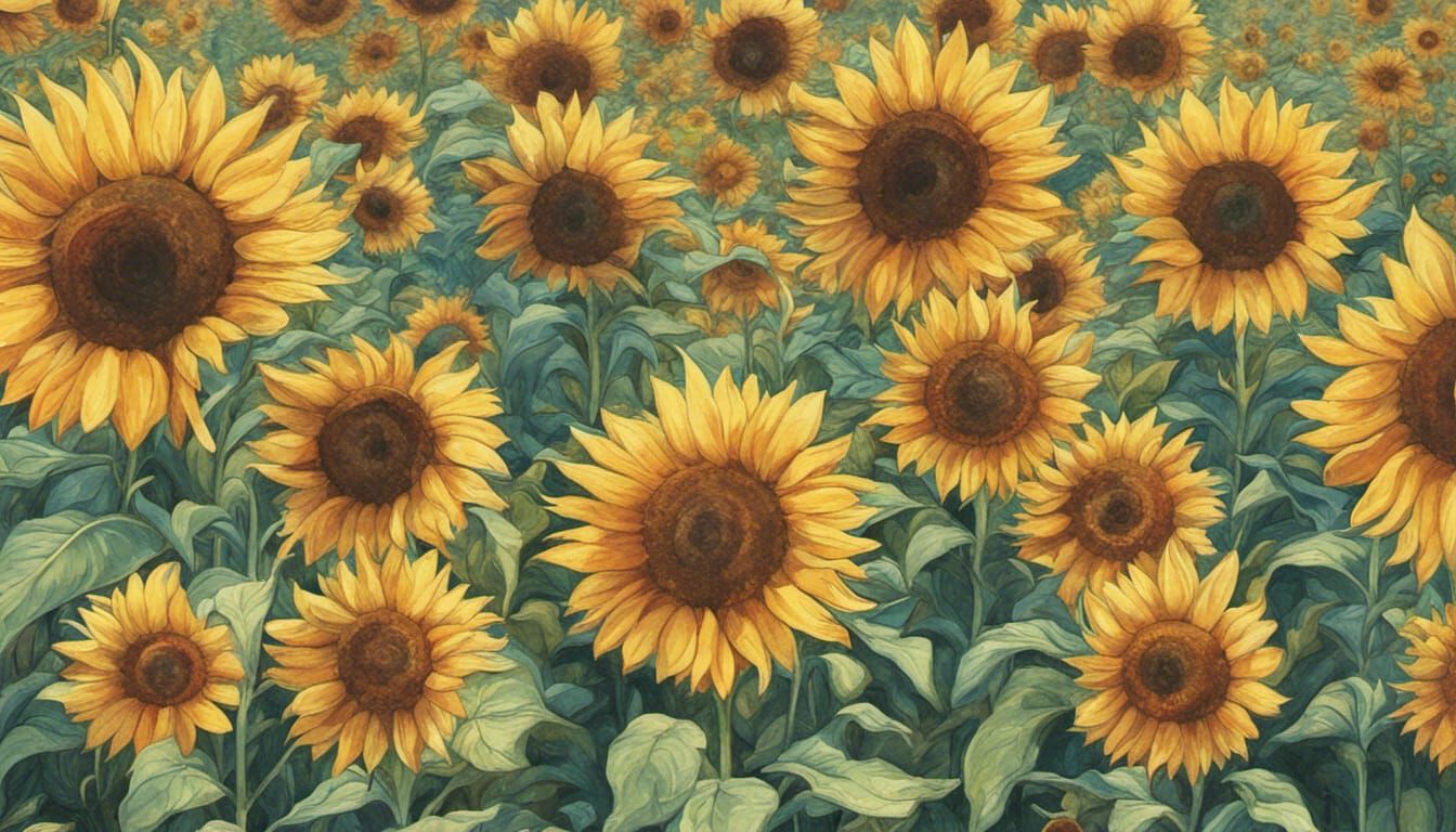 Colorful Flower Field Concept Art in 8k