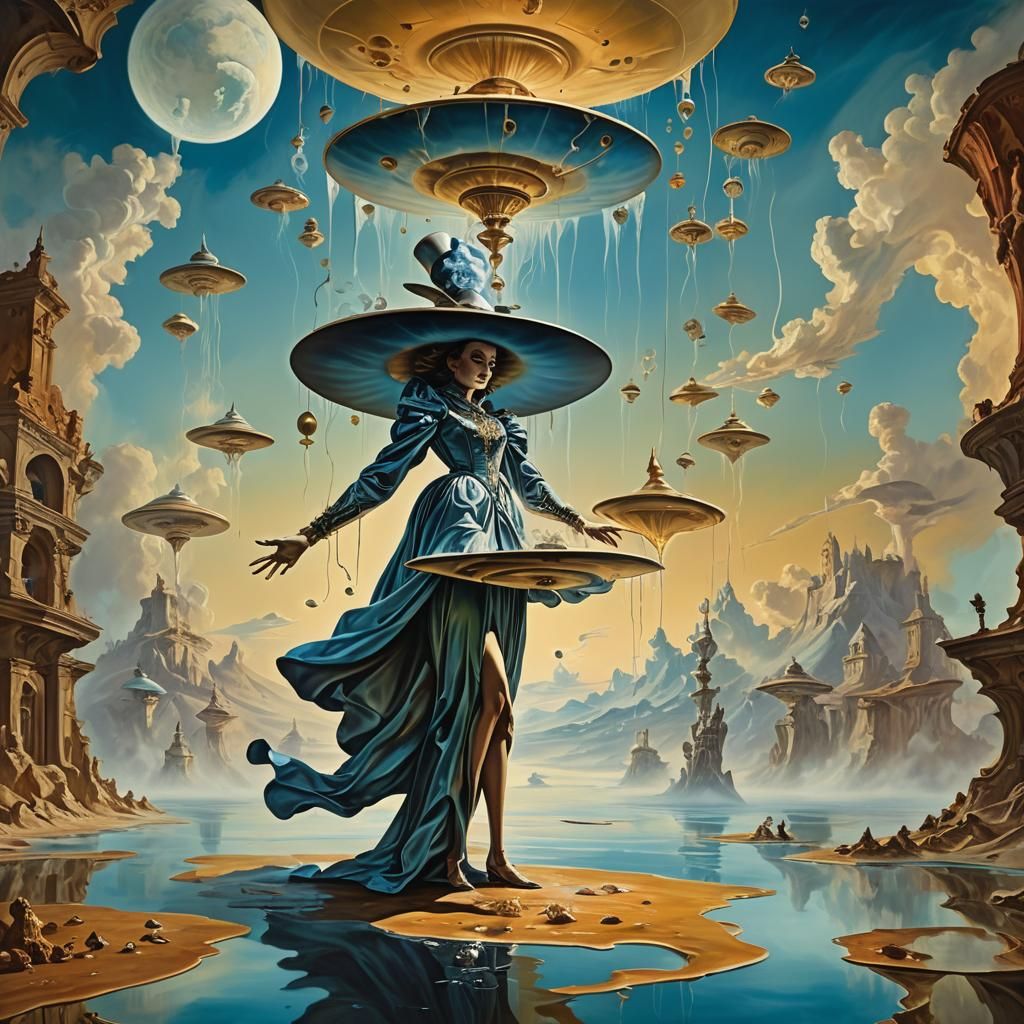 Baroque Dreamscape with Ghostly Shadows