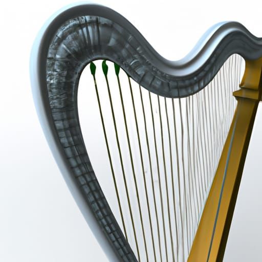 Elegant Golden Harp Against Dark Backdrop