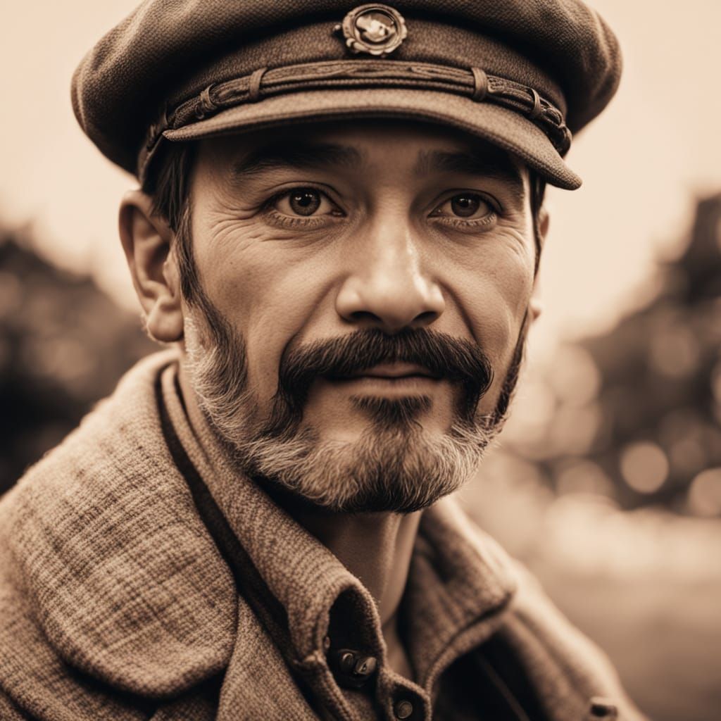 Vintage Chic Portrait in Sepia Tones