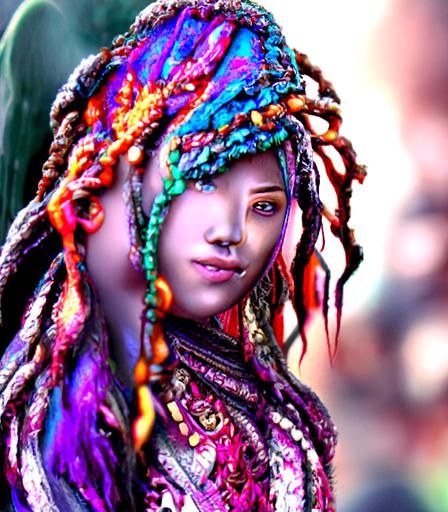 Beautiful ethnic female face