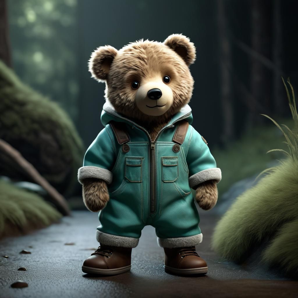Adorable Furry Teddy Bear in Detailed Digital Art