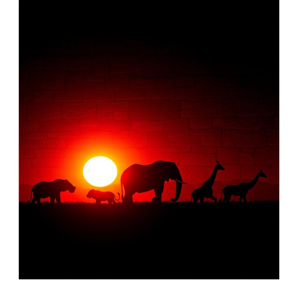 Africa's Majestic Creatures Cast in Warm Sunset Shadows