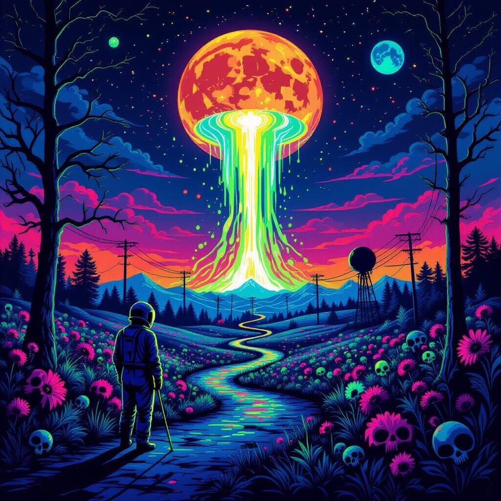 Surreal Tarot Card Art of Alien Janitors in Torment Fields