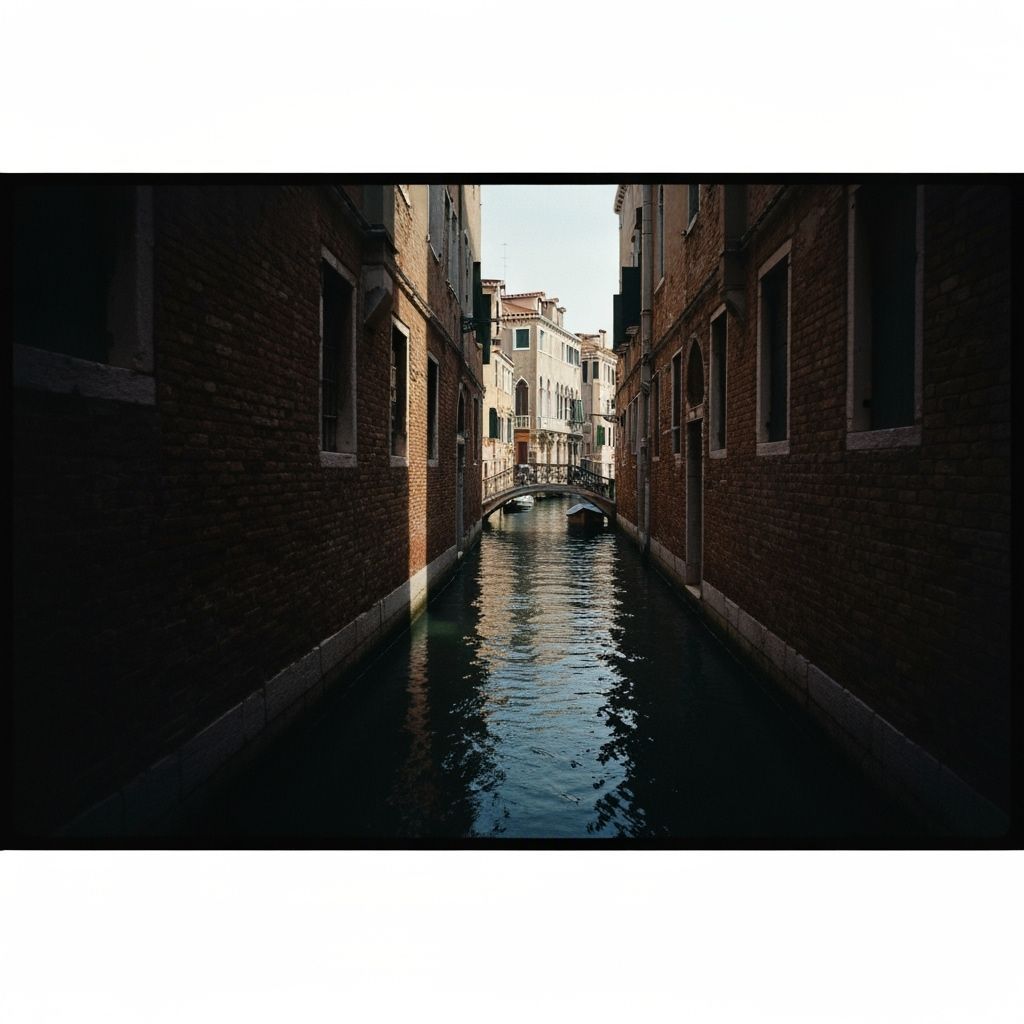 Stealthy Shadows in Old Venetian Alleys, Cinematic Film Stil...