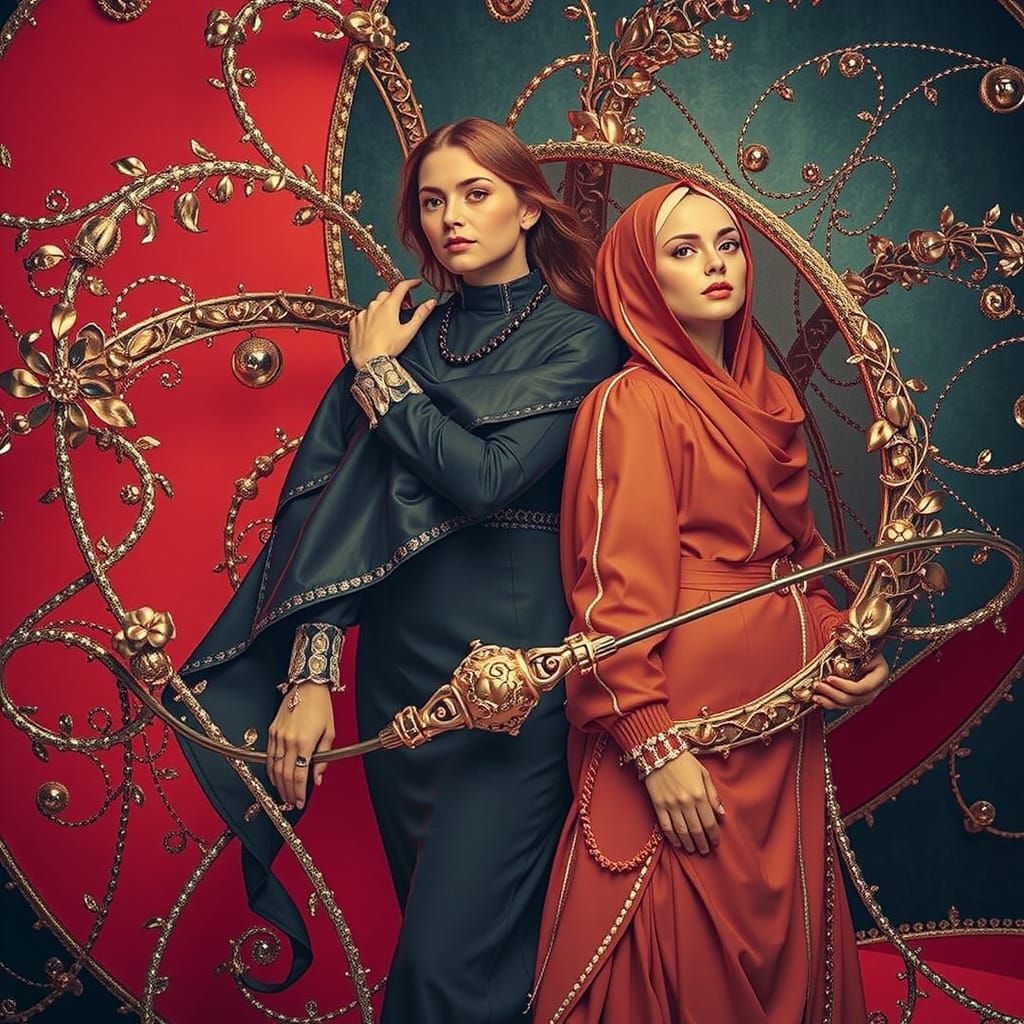 Opulent Gold and Silver Filigree Sculpture