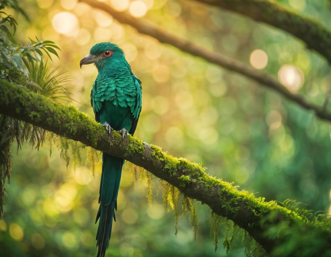 Resplendent Quetzal in Sunrise Habitat