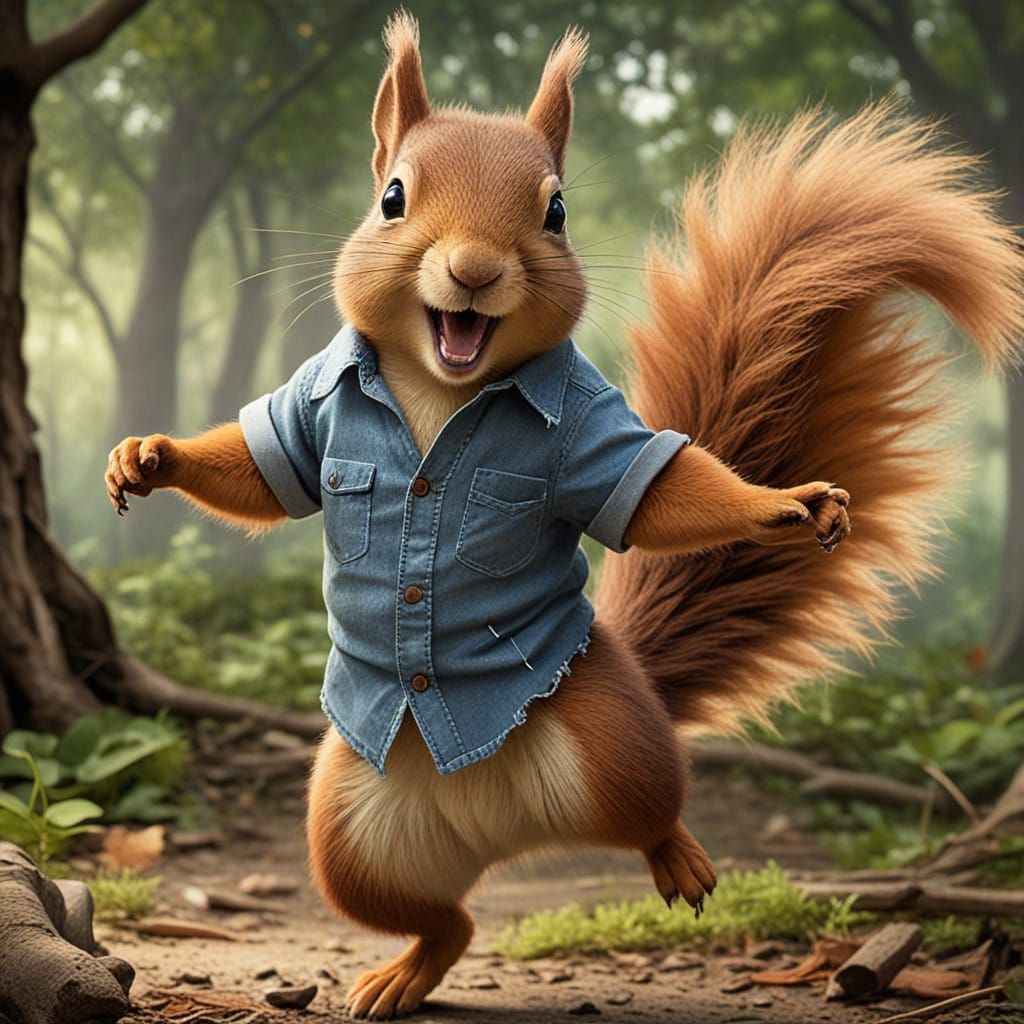 Charming Forest Sprite in Joyful Dance