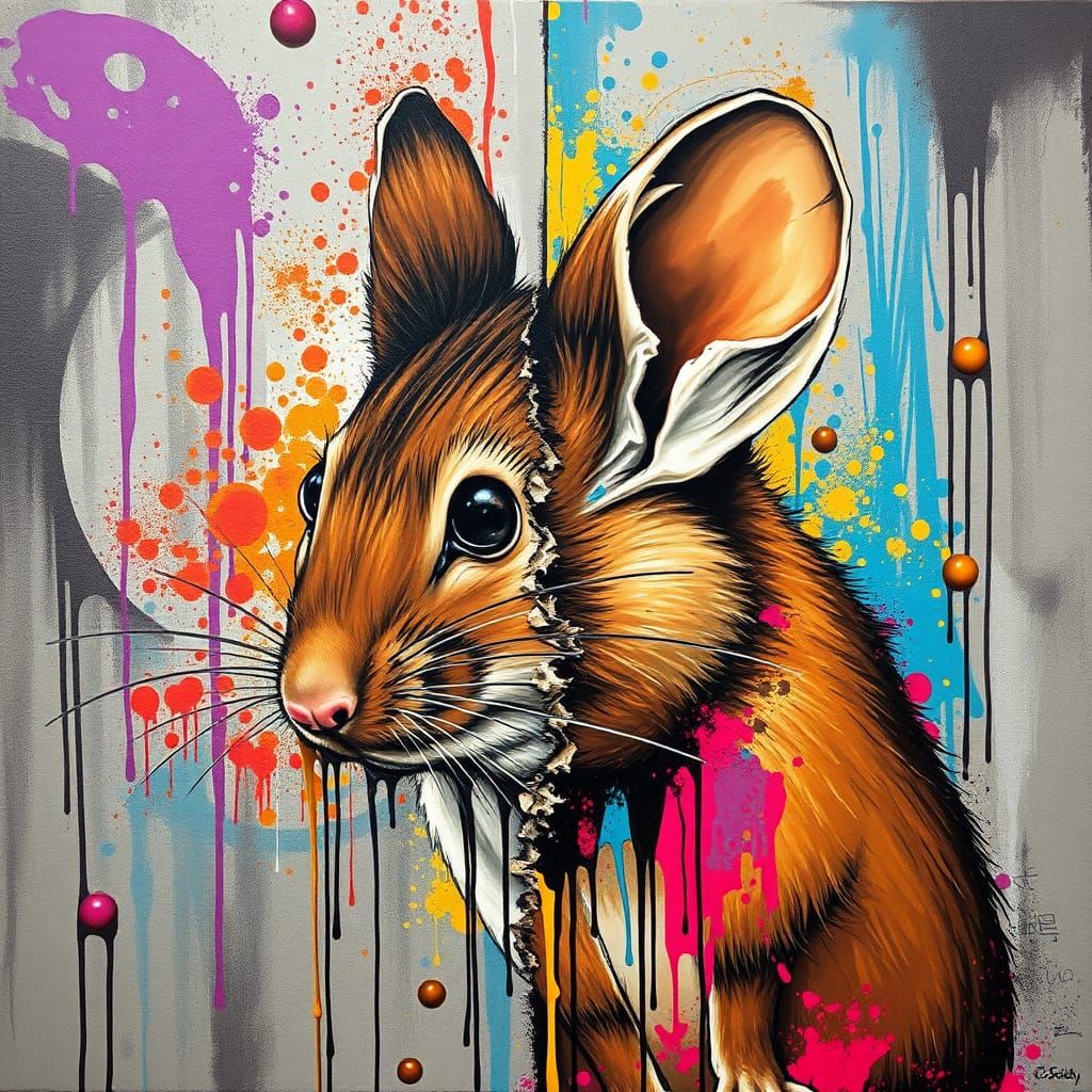 Twix Mouse Graffiti Art in Splash Style