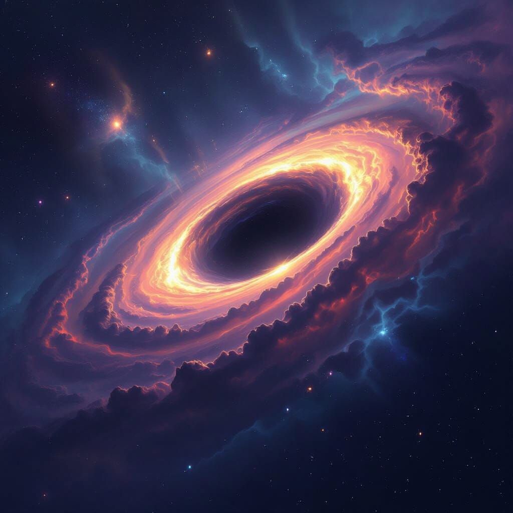 Cosmic Black Hole Vortex of Light and Shadow