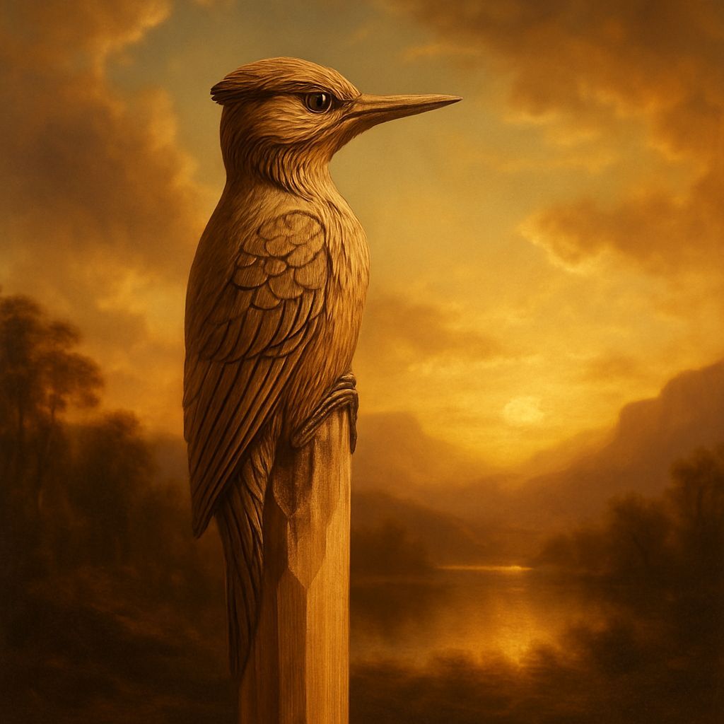 Woodpecker Carving Emerges From Pencil