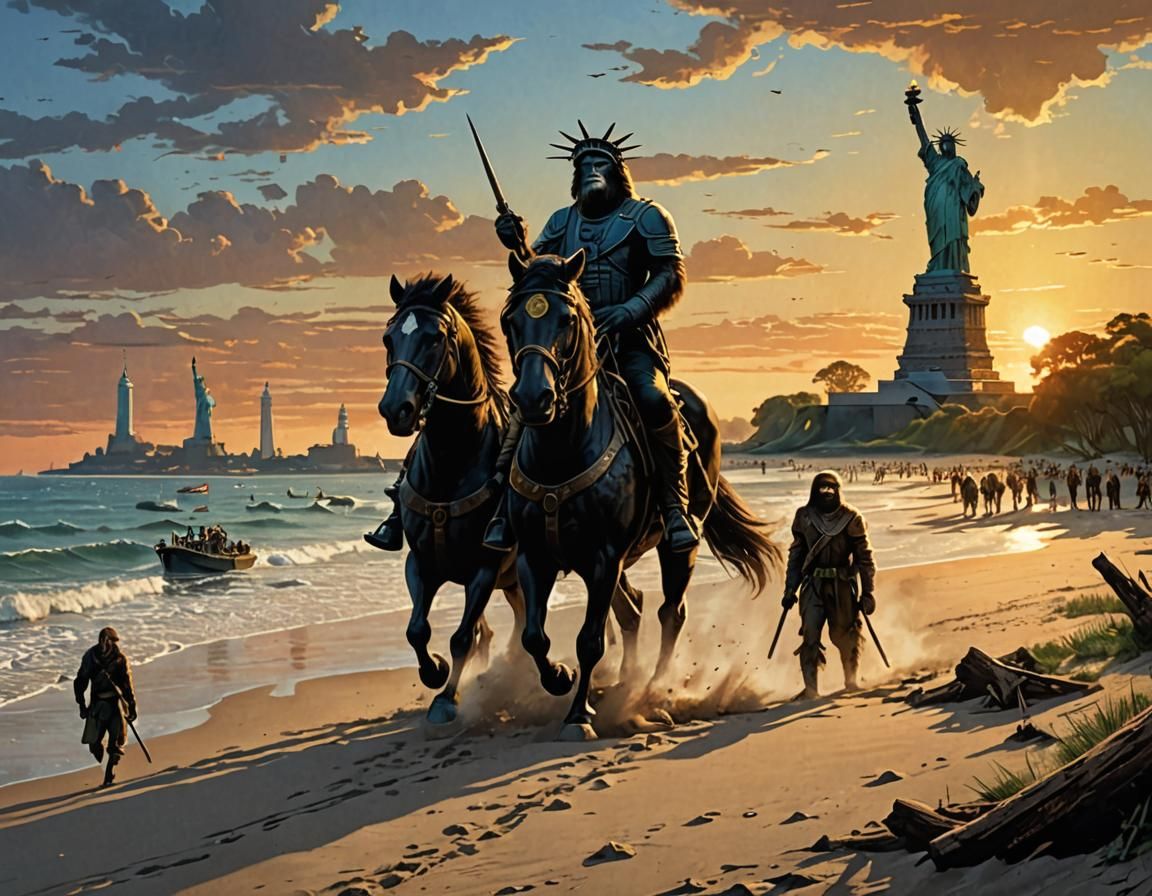 Planet of the Apes reboot, the Statue of Liberty is angry an...