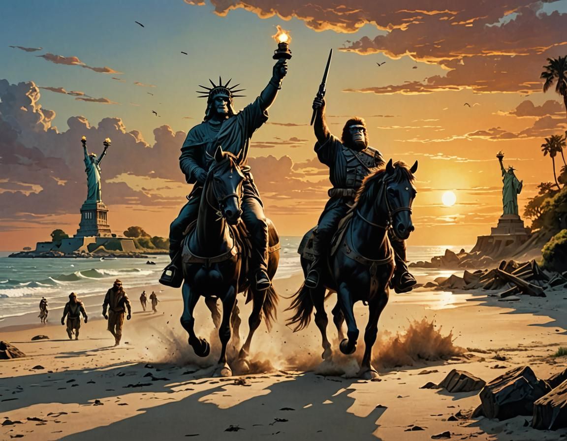 Planet of the Apes reboot, the Statue of Liberty is angry an...