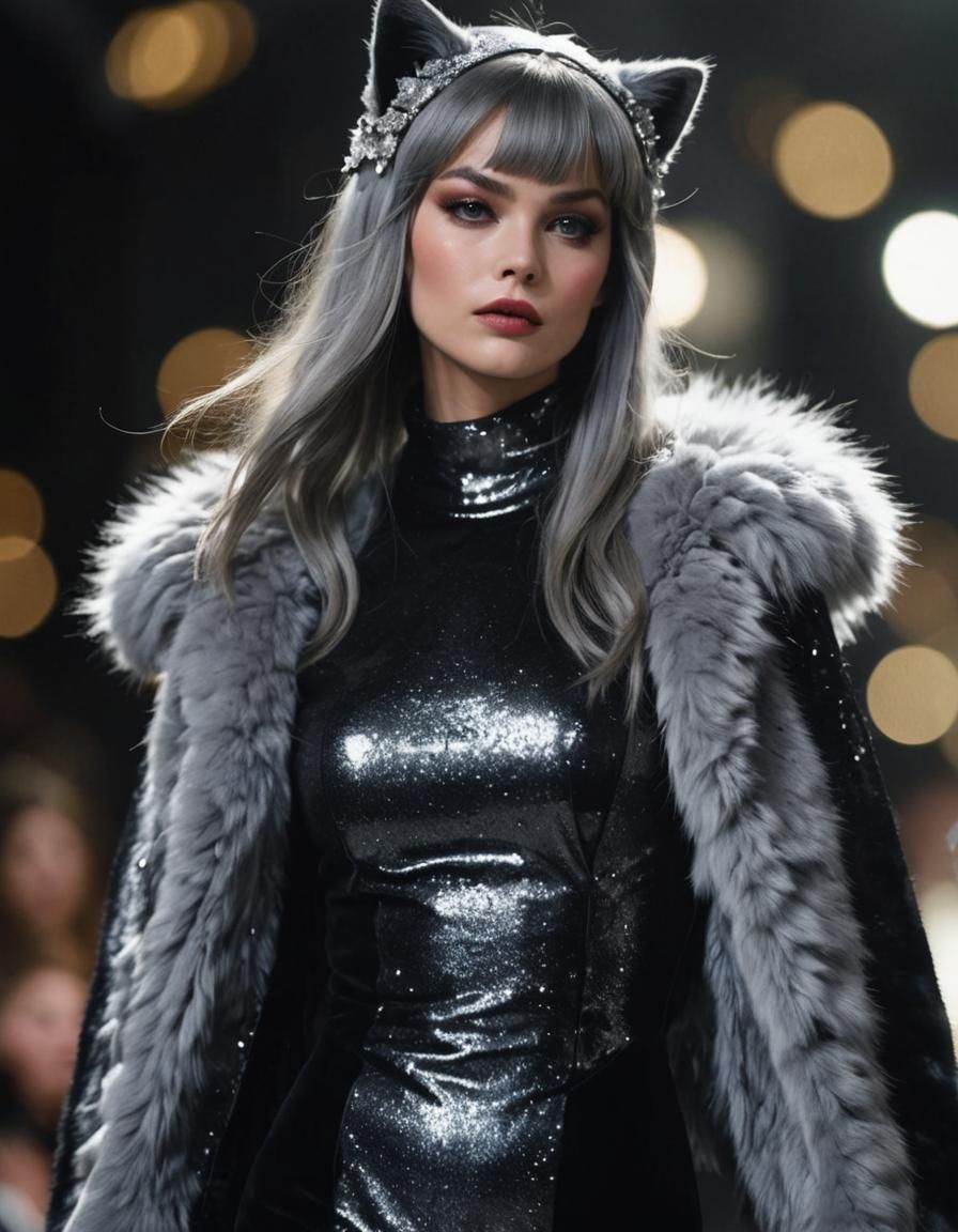 Futuristic Cat Suit Fashion on the Catwalk